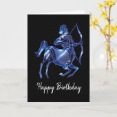 Blue Sagittarius Sign Birthday Card Karte (Gelbe Blume)