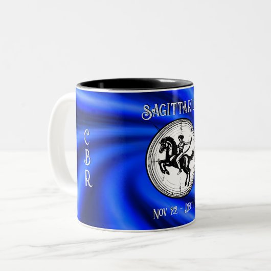 Blue Sagittarius Tasse (Vorderseite Links)