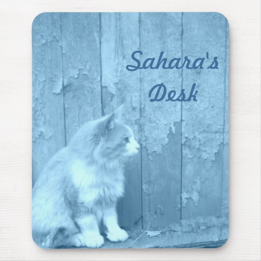 Blue Sahara (Cat) Maus Pad *PERSONALIZE* Mousepad (Vorne)
