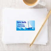 Blue Sail Boat Address Labels Adressaufkleber (Insitu)