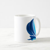 Blue Sailboat Adventure Kaffeetasse (VorderseiteRechts)