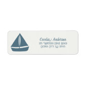 Blue Sailboat auf Cream Nautical (Vorne)