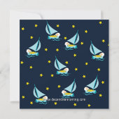 Blue Sailboat Baby Boy Dusche Einladung (Rückseite)