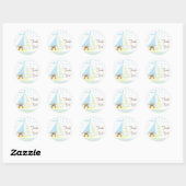 Blue Sailboat Baby Dusche Danke Sticker (Blatt)