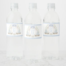 Blue Sailboat Baby Shower Water Bottle Labels Wasserflaschenetikett