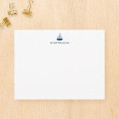 Blue Sailboat Kids Personalisiert Stationery Flat Mitteilungskarte