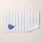 Blue Sailboat Nautic Shiplap Badetuch Set (Handtuch)
