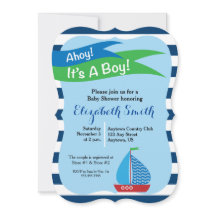 Blue Sailboat Nautical Boy Baby Dusche