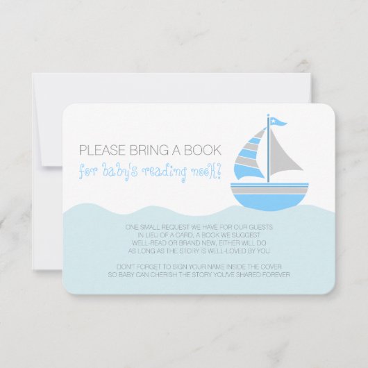 Blue Sailboat Nautical Boy Baby Duschvorrichtung Einladung (Vorderseite)