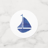 Blue Sailboat Nautical Painting Party Confetti Konfetti (Klein Vorderseite)