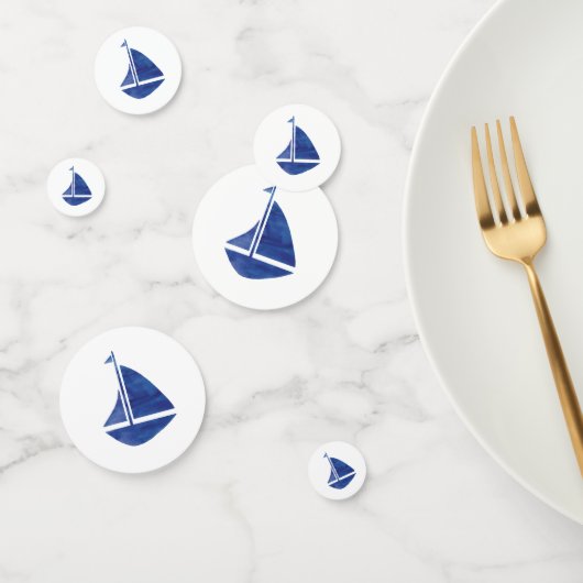 Blue Sailboat Nautical Painting Party Confetti Konfetti (Gruppe)