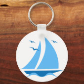 Blue Sailboat Schlüsselanhänger (Vorderseite)