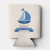Blue Sailboat, Schönheitsbabydusche Dosenkühler (Rückseite)