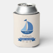 Blue Sailboat, Schönheitsbabydusche Dosenkühler (Kanne Rückseite)