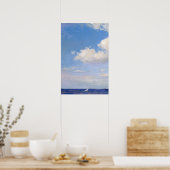 Blue Sailboat Seascape Malerei Poster (Küche)