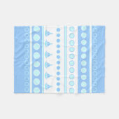 Blue Sailboote und Circles Rows Fleecedecke (Vorderseite (Horizontal))