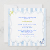 Blue Sailing Anchor Nautical Brautparty Einladung (Rückseite)