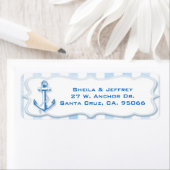 Blue Sailing Anchor Nautical Wedding Address (Insitu)
