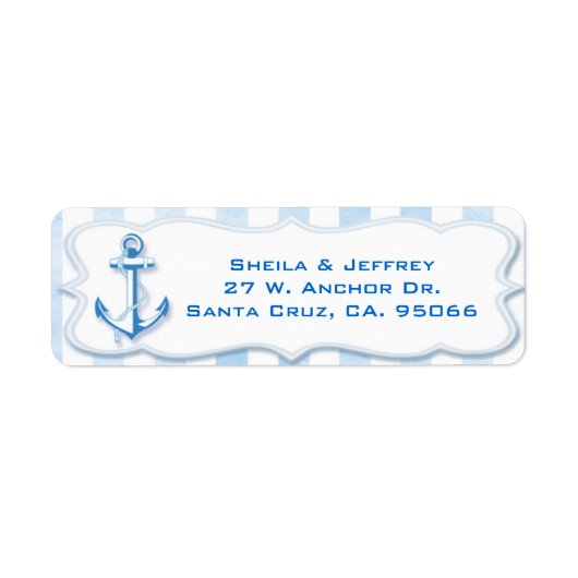 Blue Sailing Anchor Nautical Wedding Address (Vorne)