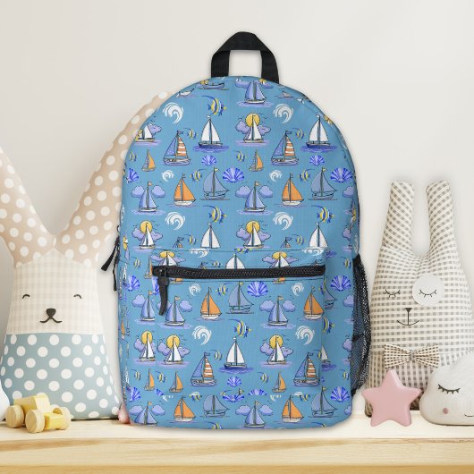 Blue Sailing Boat Rucksack