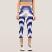 Blue Sailor Stripe Capri Leggings (Vorderseite)