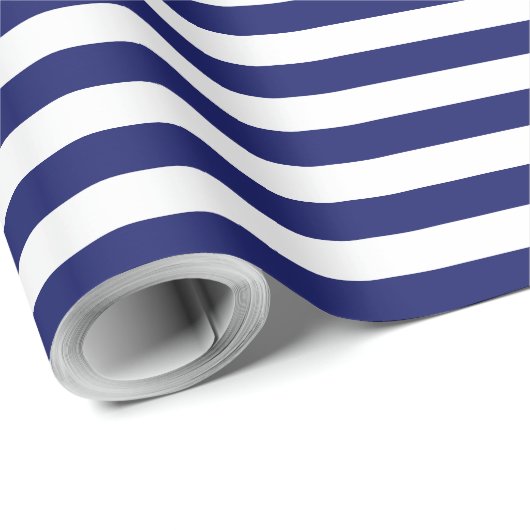 Blue Sailor Stripe (groß) Geschenkpapier (Rolleneckpunkt)