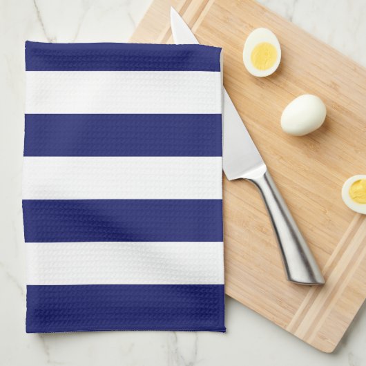 Blue Sailor Stripe (groß) Geschirrtuch (Viertel Falte)