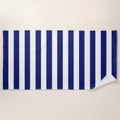 Blue Sailor Stripe (groß) Strandtuch (Vorderseite)