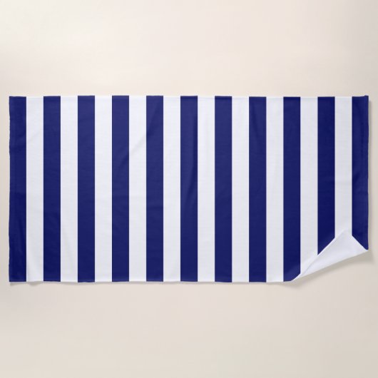 Blue Sailor Stripe (groß) Strandtuch (Vorderseite)