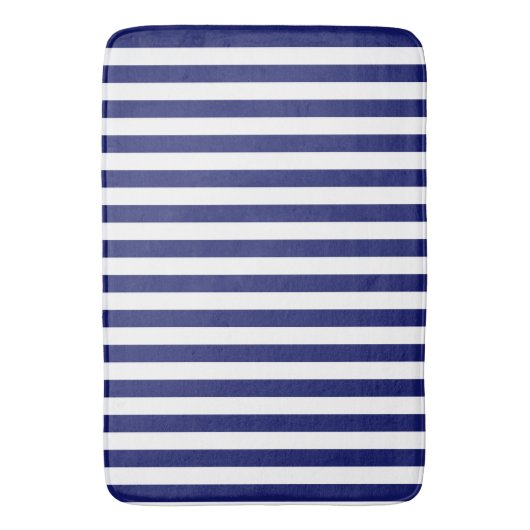Blue Sailor Stripe (kleiner Maßstab) Badematte (Vorderseite Vertikal)