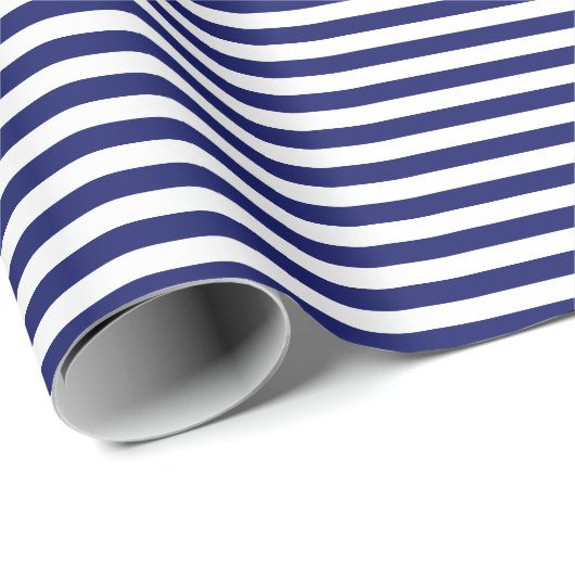 Blue Sailor Stripe (kleiner Maßstab) Geschenkpapier (Rolleneckpunkt)