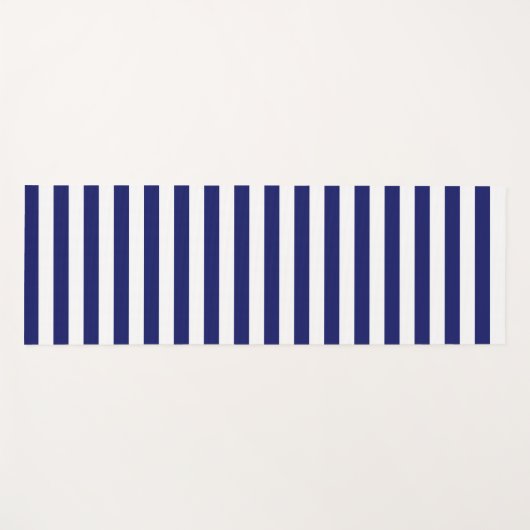 Blue Sailor Stripe Yogamatte (Vorderseite (Horizontal))