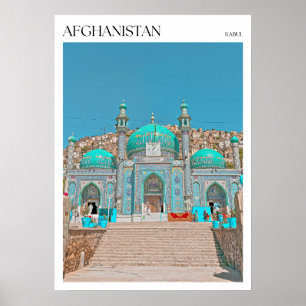 Blue Sakhi Shrine Moschee in Kabul Afghanistan Poster