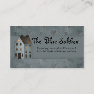 Blue Saltbox Primitive Country Business Card Visitenkarte