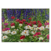 Blue Salvia und Zinnia Garden Floral Schneidebrett (Vorderseite)