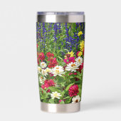 Blue Salvia und Zinnias Floral Thermobecher (Rückseite)