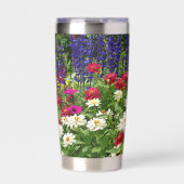 Blue Salvia und Zinnias Floral Thermobecher (Vorderseite)