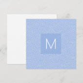 Blue Same Komon (Haihaut) Mit Monogramm Mitteilungskarte (Vorne/Hinten)