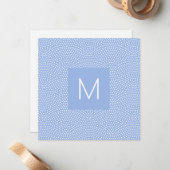 Blue Same Komon (Haihaut) Mit Monogramm Mitteilungskarte (Vorderseite/Rückseite Beispiel)
