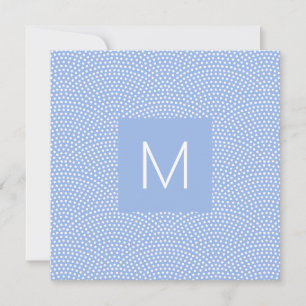 Blue Same Komon (Haihaut) Mit Monogramm Mitteilungskarte