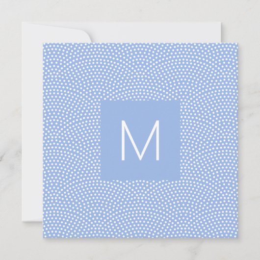 Blue Same Komon (Haihaut) Mit Monogramm Mitteilungskarte (Vorderseite)