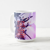 Blue Samurai & Cherry Blossom Ink Art Motivational Kaffeetasse (Vorderseite Links)
