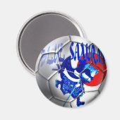 Blue Samurais - Samurai Blue Japan Soccer Gifts Magnet (Vorderseite/Rückseite)