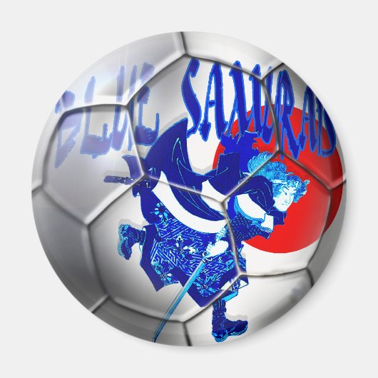Blue Samurais - Samurai Blue Japan Soccer Gifts Magnet (Vorne)