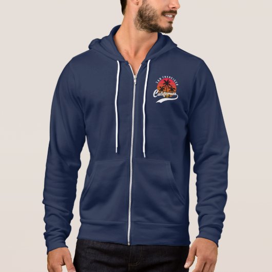 Blue San Francisco Fleece Zip Hoodie (Vorderseite)
