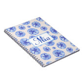 Blue Sand Dollar Aquarell-kundenspezifische Monogr Notizblock (Rechte Seite)