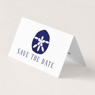 Blue Sand Dollar, Foto Save the Date Card Visitenkarten