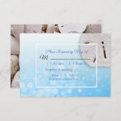 Blue Sand Dollar Oceanic Wedding RSVP Karte (Vorne/Hinten)