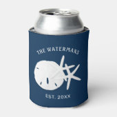 Blue Sand Dollar Starfish an der Küste Dosenkühler (Kanne Vorderseite)