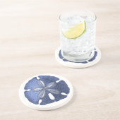 Blue Sand Dollar Stone Untersetzer (Seite)